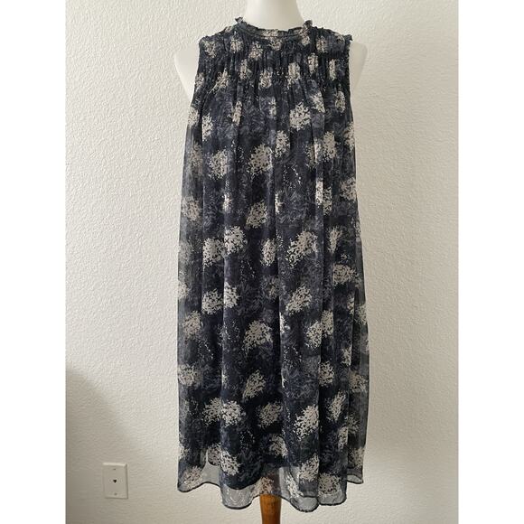 Joie Dress Mini Multicolor Baltic Print Smocked Lined - Picture 1 of 13